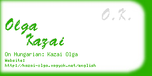 olga kazai business card